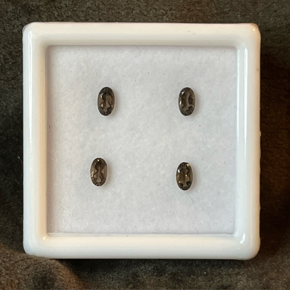 Smoky Quartz Oval Shaped 4 Piece Loose Gemstone Set 5x3mm